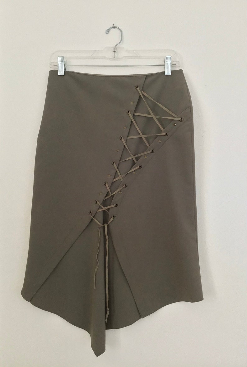 Vintage Y2K 1990s lace-up skirt made in France