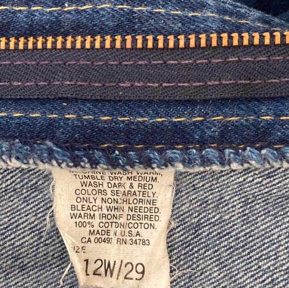 Vintage 1970s Lee Riders dark wash high waist den… - image 9