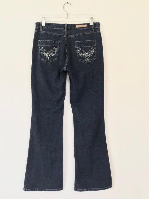 Vintage 90s Y2k Cos Jeans high rise dark blue was… - image 5