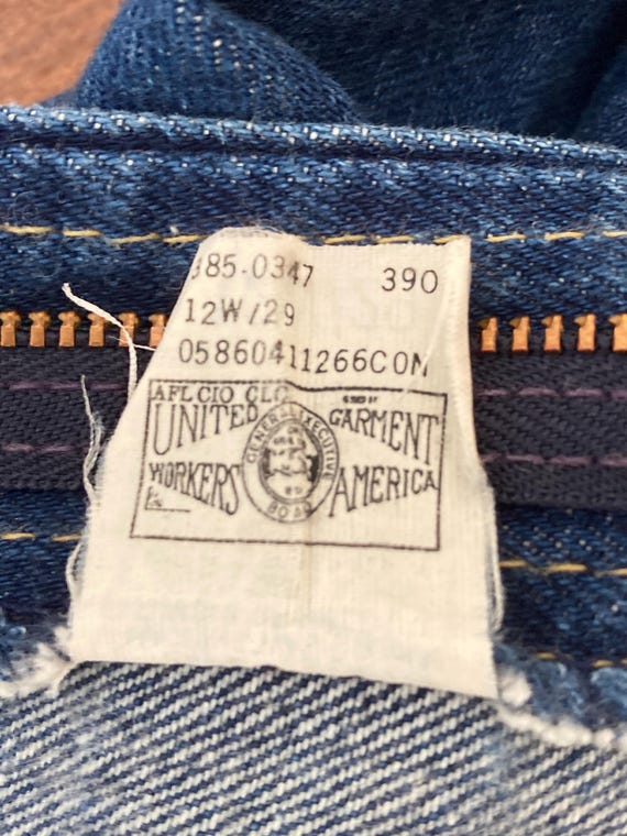 Vintage 1970s Lee Riders dark wash high waist den… - image 10