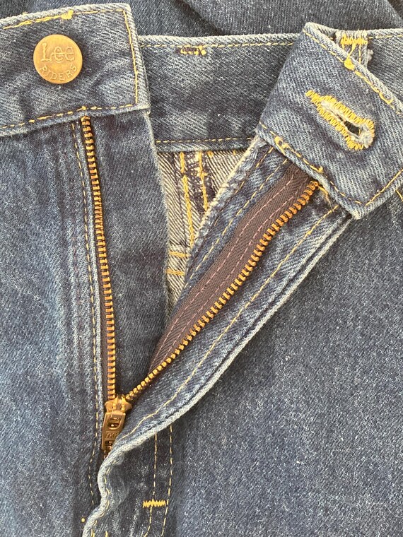 Vintage 1970s Lee Riders dark wash high waist den… - image 8