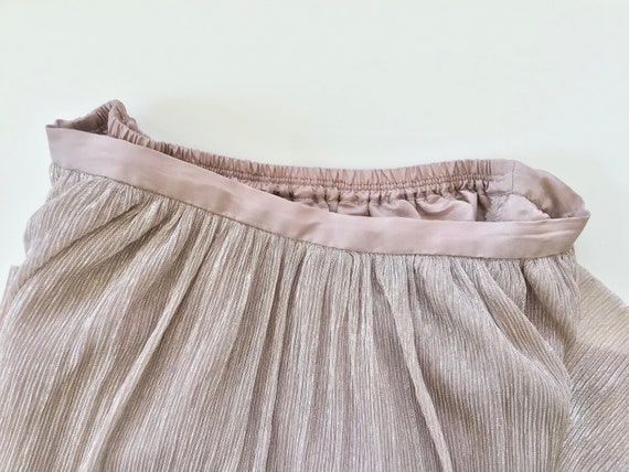 Silver and pink metallic full skirt midi skater s… - image 8