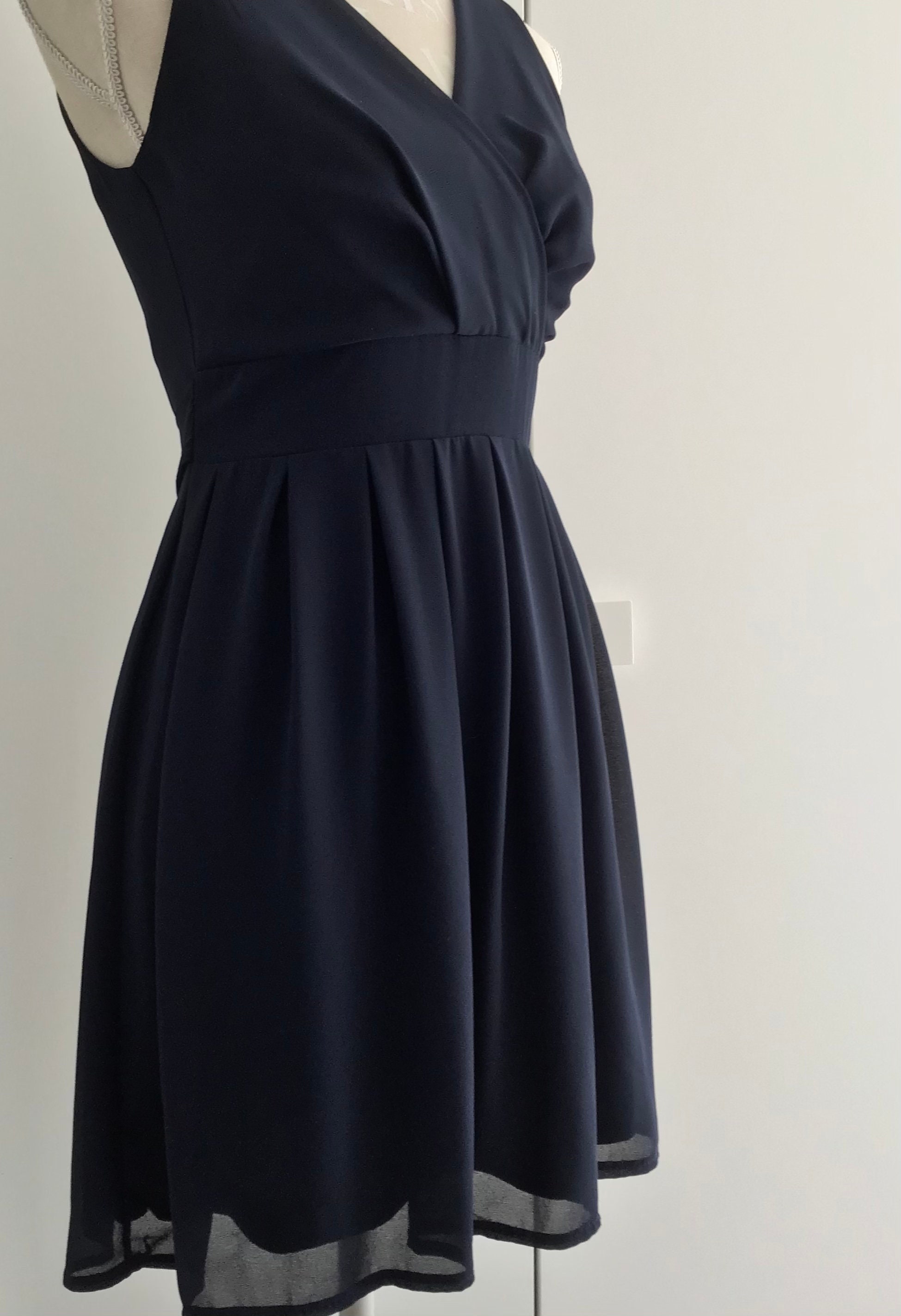 Vintage Navy Blue Empire Waist Minidress Y2K Retro 1950s Dress - Etsy