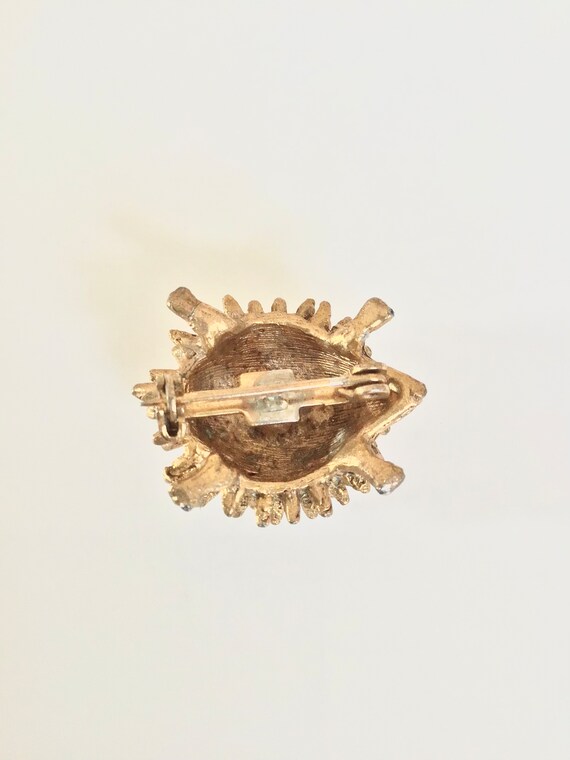 Vintage 50s 60s gold tone hedgehog critter pin - image 4