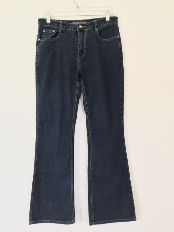 Vintage 90s Y2k Cos Jeans high rise dark blue was… - image 2