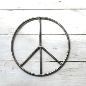 Peace Symbol Wall Art, Salvaged Metal Peace Symbol, Boho Wall Art, Metal Peace Sign, Yoga Studio Wall Decor, Upcycled Metal Peace Symbol