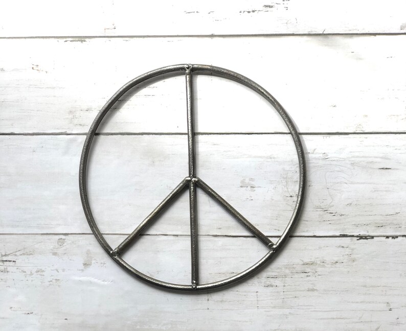 Peace Symbol Wall Art Salvaged Metal Peace Symbol Boho Wall Etsy UK
