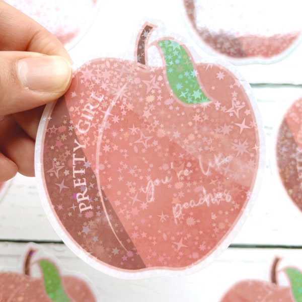 Exo Kai Peaches inspired Holographic 8cm Vinyl Die Cut Sticker