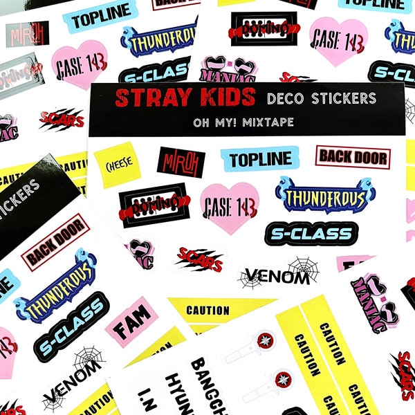 SKZ Songs inspired Deco Stickers - A5 Vinyl Sticker Sheet - Stray Kids