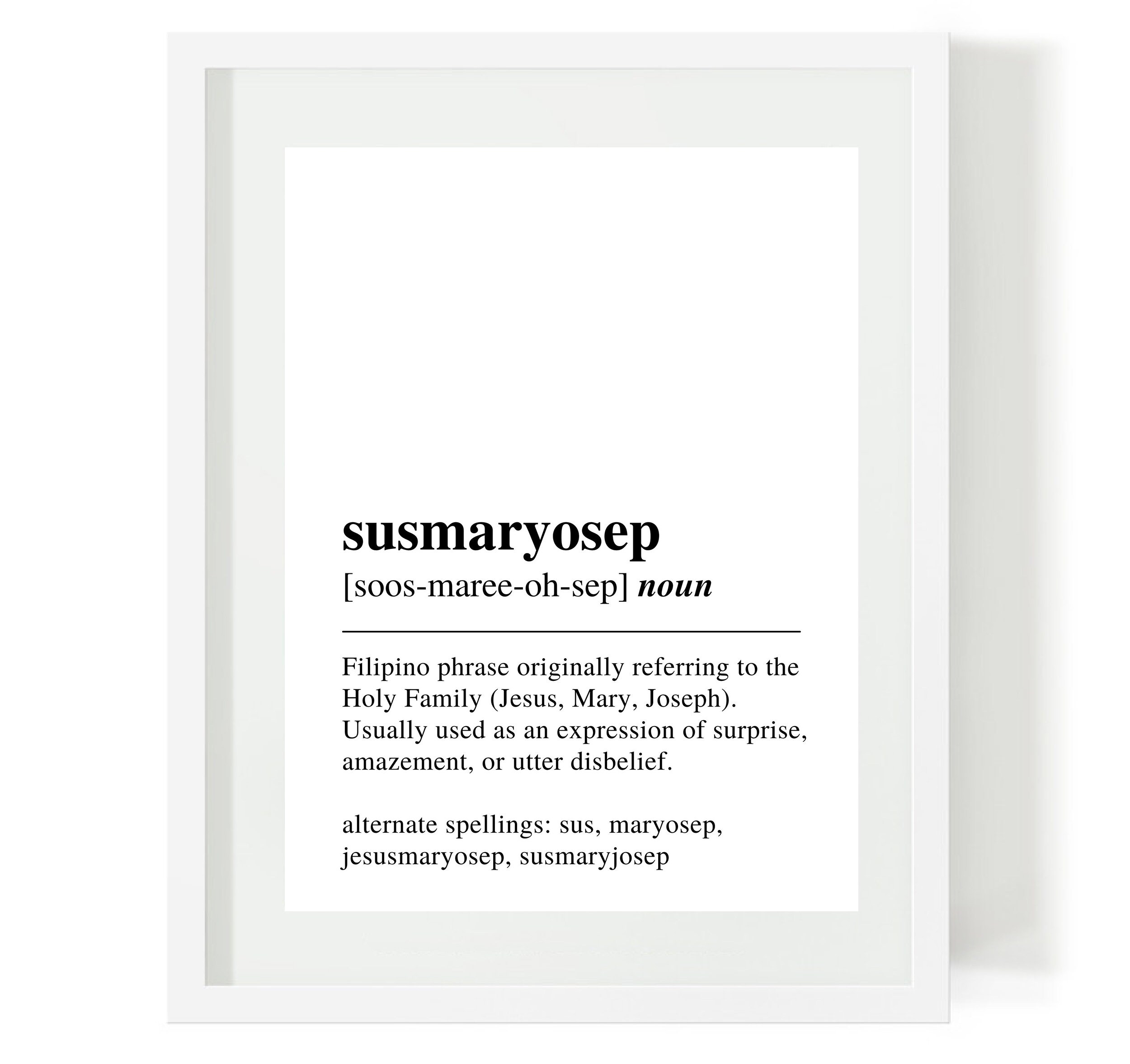 DIGITAL DOWNLOADS Susmaryosep Dictionary Definition Typography Wall Art  Downloadable Prints Printable Wall Art & Decor Quote - Etsy