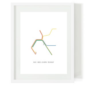 Bay Area Rapid Transit Karte Wand kunst | DRUCKBARER DIGITALER DOWNLOAD