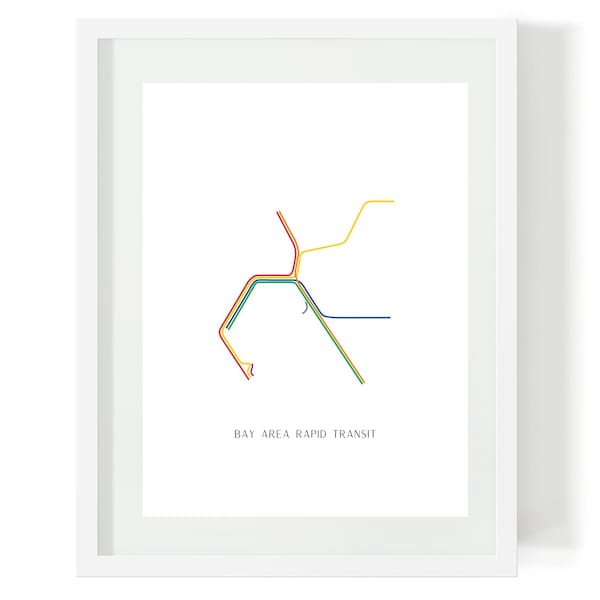 Bay Area Rapid Transit Map Wall Art | PRINTABLE DIGITAL DOWNLOAD