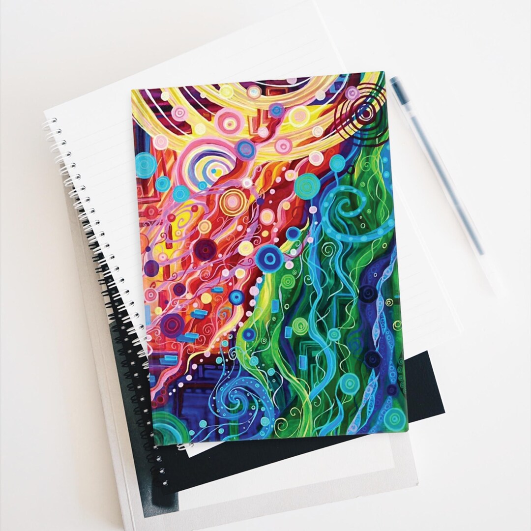 Colorful Abstract Journal - Ruled Line | Artistic Notebook - Etsy
