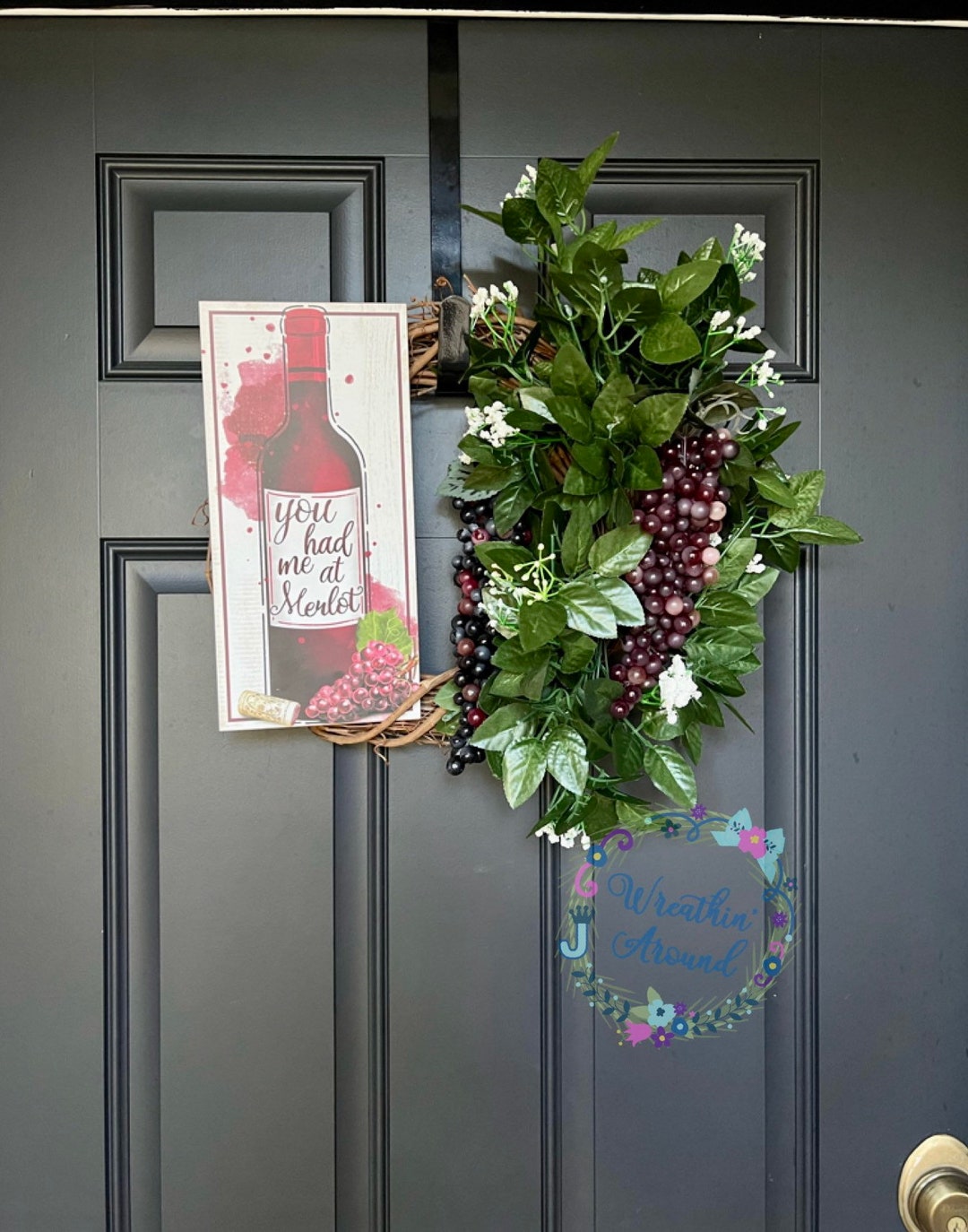 Merlot Wreath Wine Wreath Grape Wreath Winery Wreath Etsy