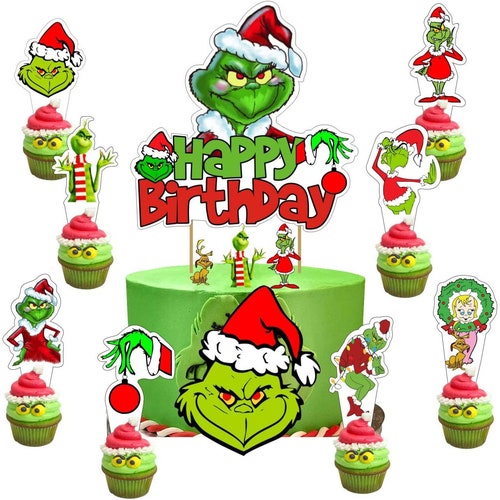 Grinch Cupcake Toppers Etsy