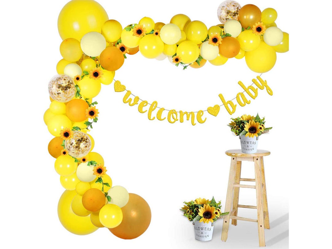 Sunflower Baby Shower Decorations Sunflower Balloon Garland Etsy