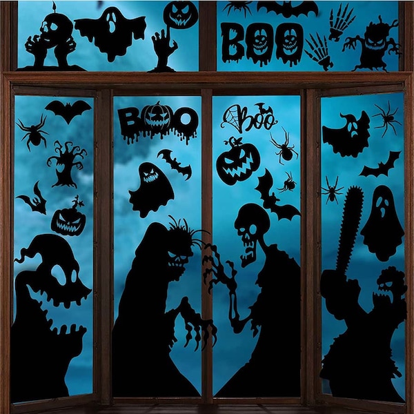 Halloween Window Silhouette Etsy