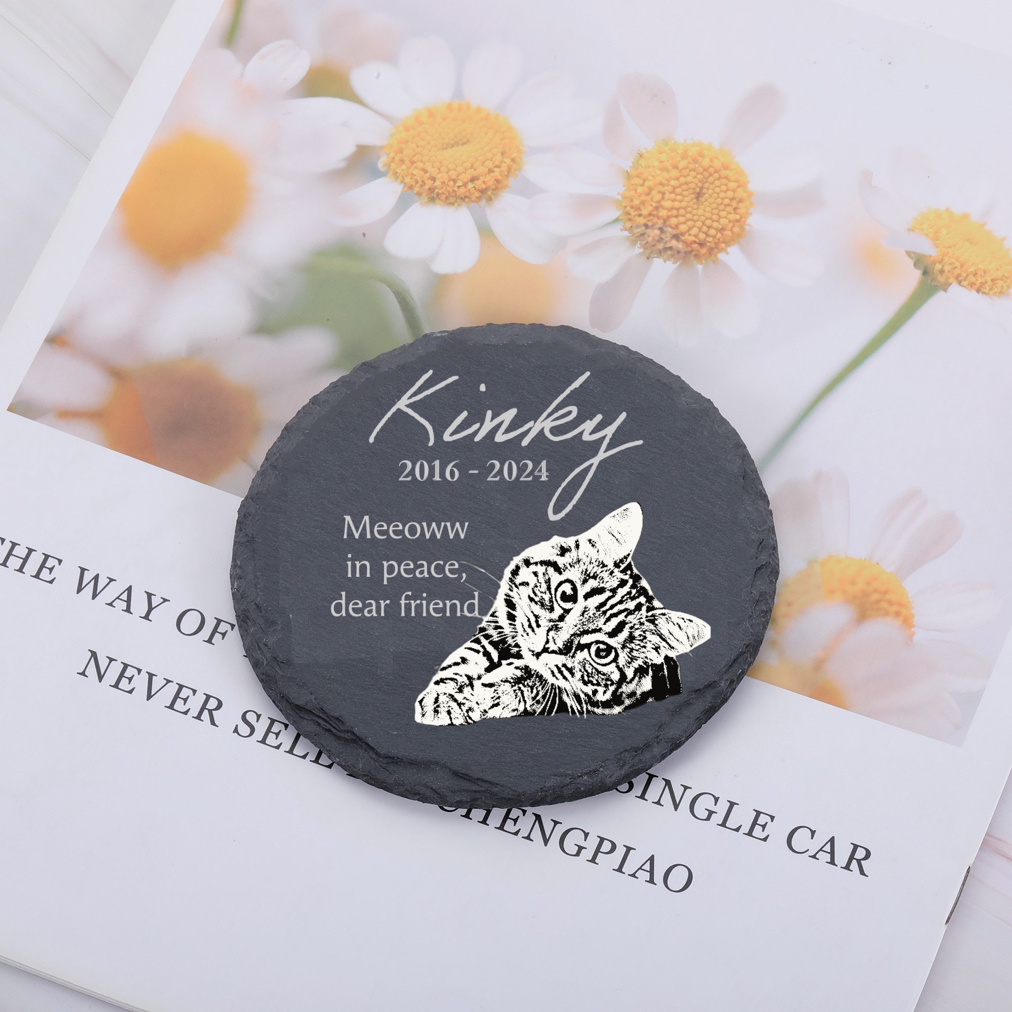 Pietra Commemorativa Personalizzata Per Animali Domestici – Regalo Di Lutto Con Zampa E Nome, In Ardesia, Per Interni Ed Esterni, 10x10 Cm