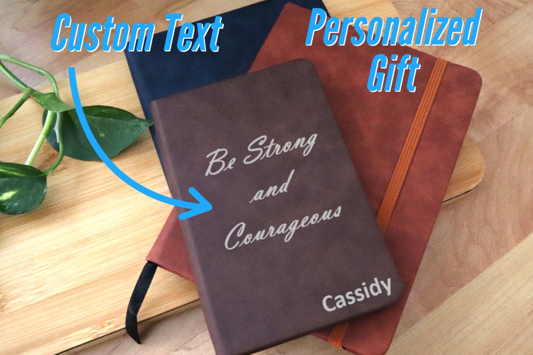 Personalized Vegan Leather Journal With Name Engraving, Elegant Writing ...