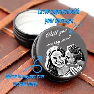 Personalized Wedding Ring Holder With Engraved Image And Text | Custom Will You Marry Me Surprise Engagement Ring Box With Special Message