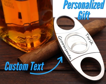 Personalized Cigar Cutter Engraved With Your Custom Message, Vintage Style Groomsmen Gift for Wedding Party, Gift for Groom, Best Man or Him