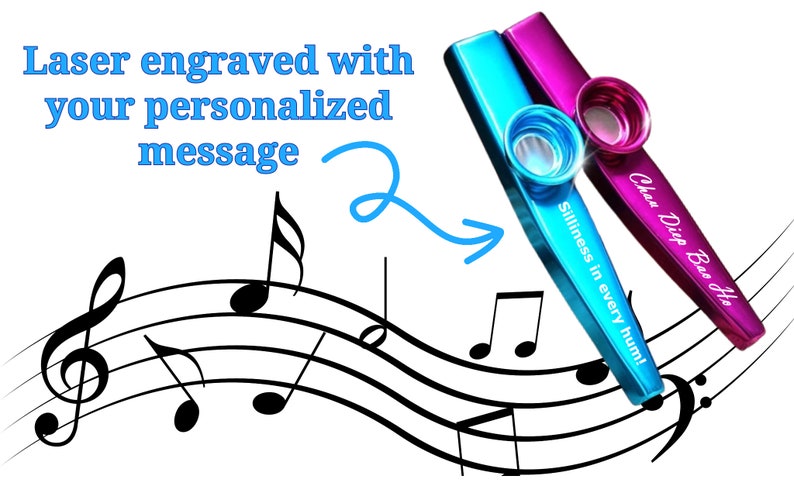 Personalized Laser Engraved Kazoo With Your Name or Message, Fun Music ...