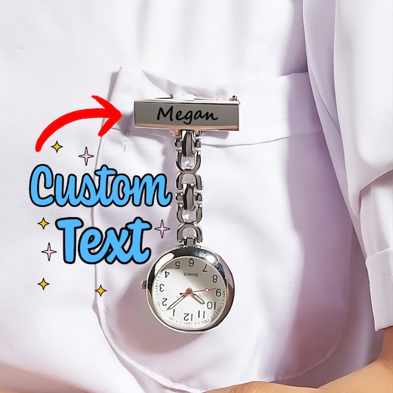 Personalized Nurse Pocket Watch Engraved With Name, Inspirational Medical Graduation Gift for Nurses, Vet Techs or Veterinarians