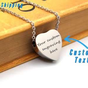 Personalized Urn Necklace For Human Ashes With Your Message Custom Engraved To Wear As A Cremation Cremate Jewelry - Dad, Mom, Dog, Pet