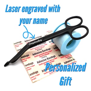 Personalized Nurse Bandage Scissors For Vet Tech Engraved With Your Name, Custom Engraved Bandage Scissors Veterinary Appreciation Gift