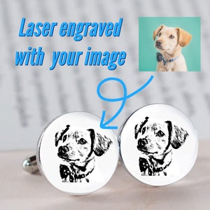 Personalized pet cufflinks, Pet potrait cufflinks