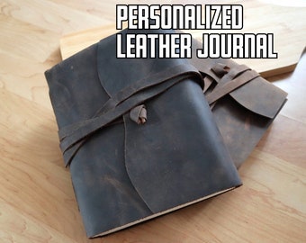 Personalized Full Grain Leather Journal Engraved With Your Name, Travel Diary or Sketchbook Gift for Writers, Artists or Adventurers