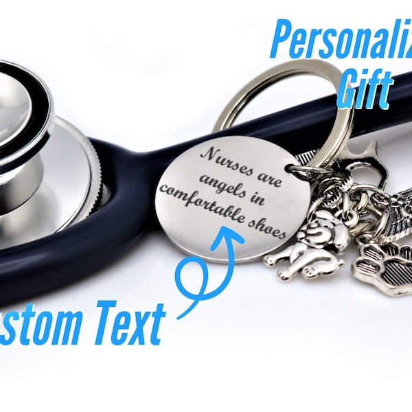 Personalized Gift For Nurse And Vet Tech - Custom Stethoscope ID Tag With Engraved Name And Message For Veterinary Nurse Appreciation Gift