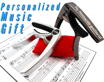 Personalized Metal Guitar Capo To Give As Gifts To Music Teacher, Musician, And Guitar Teacher | Guitar Capo Music Gift For Guitar Picks