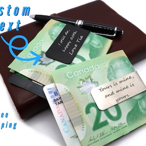 Pince à billets personnalisée avec message gravé personnalisé à offrir comme cadeau d'anniversaire, de père de la mariée, de garçons d'honneur et de papa