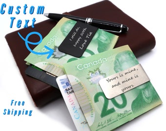 Personalized Money Clip Engraved With Your Message, Classic Wallet Gift for Dad, Groomsmen, Father of the Bride or Birthday