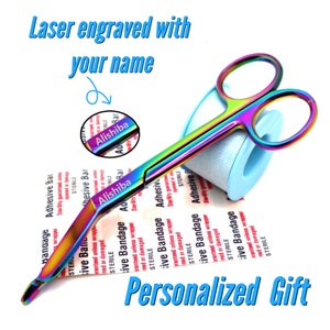 Custom Engraved Bandage Scissors For Vet Tech, Nurses and Nursing Students, Vet Tech Week Gift Ideas For Nurse Appreciation - Stethoscope