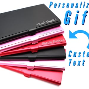 Porte-cartes de visite personnalisé pour la fête des Mères et des occasions spéciales, Porte-cartes de visite personnalisé avec nom gravé, Cadeau pour elle