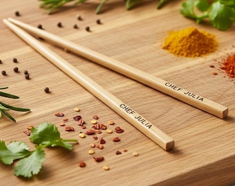Personalized Bamboo Chopsticks: Engraved Reusable Eco-Friendly Gift