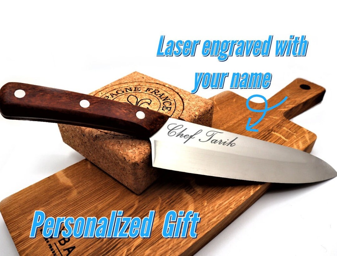 Engraved Chef Knife, Personalized Japanese Chef Knives With Cutting