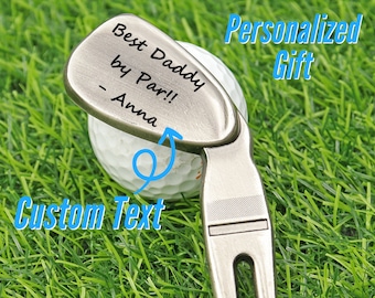 Personalized Golf Ball Marker Divot Tool, Custom Groomsmen Golf Ball Marker Gift, Engraved Father of the Groom  Gift, Customized Golf Gifts