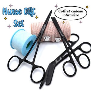 Personalized Gift Set For Nurses With Bandage Scissor, Hemostat, Suture Scissor | Nursing Students, Veterinary Vet Tech Stethoscope Nurse
