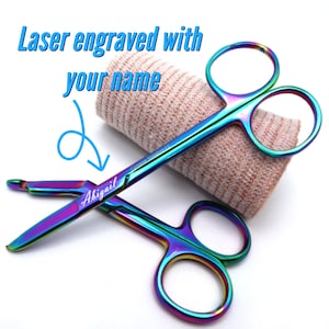 Vet Tech Gift Set With Personalized Bandage Scissors And Suture Scissor For Nurse And Nursing Students, Engraved Nurse Gifts and Accessories