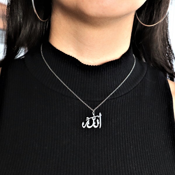 Collier Allah personnalisé pendentif pour femme et homme, cadeau Ramadan pendentif islamique pour femme, cadeaux de l'Aïd pour femme, cadeaux de l'Aïd pour elle Ramzan