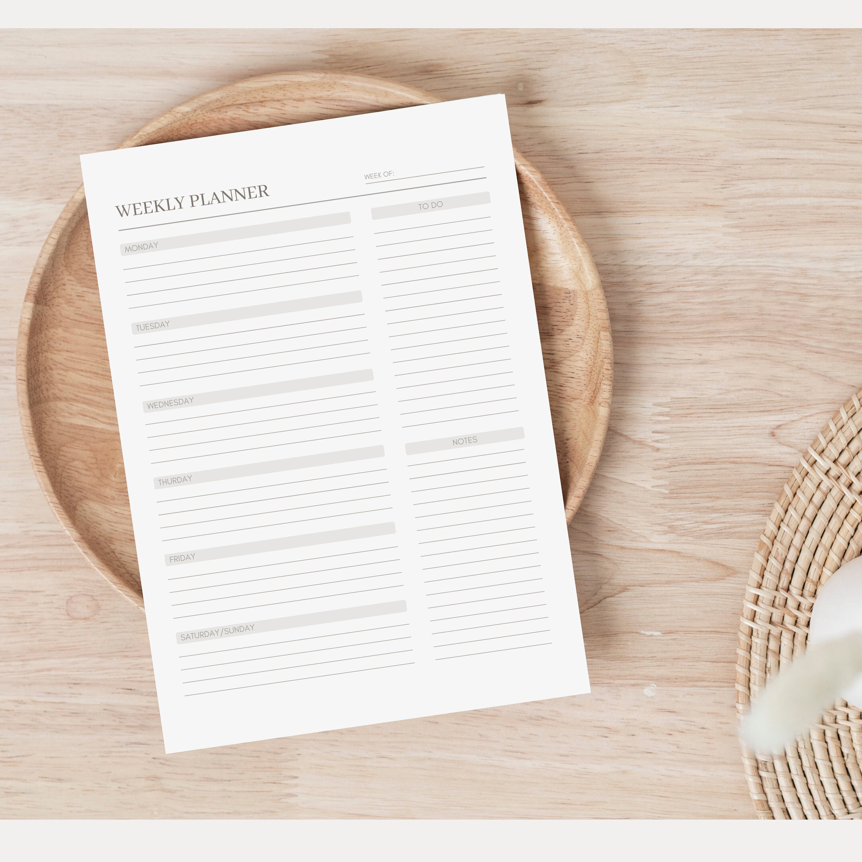 Printable PDF Weekly Planner | Printable | A4, A5 & Letter Size ...