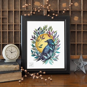 Watercolor Crow Painting, Crow Art, Fine Art Print, Watercolor Wall Art