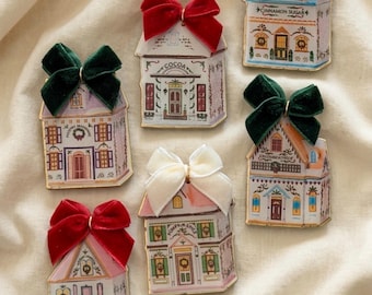 Christmas spice house magnet set