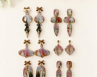 PINK Christmas earrings