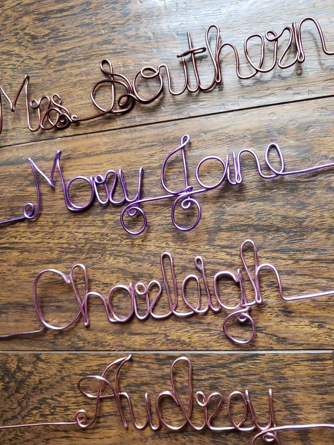 DIY Personalized Wedding Wire Names For Personalized Wedding Etsy