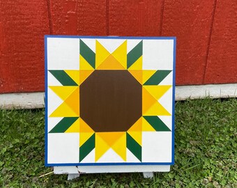 pics Sunflower Barn Quilt Patterns sunflower barn quilt etsy