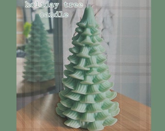 CUSTOM Large Christmas Tree Soy Wax Candle Handmade Holiday Gift